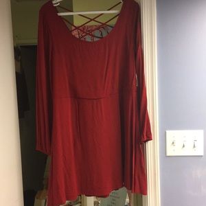 Red long sleeve dress